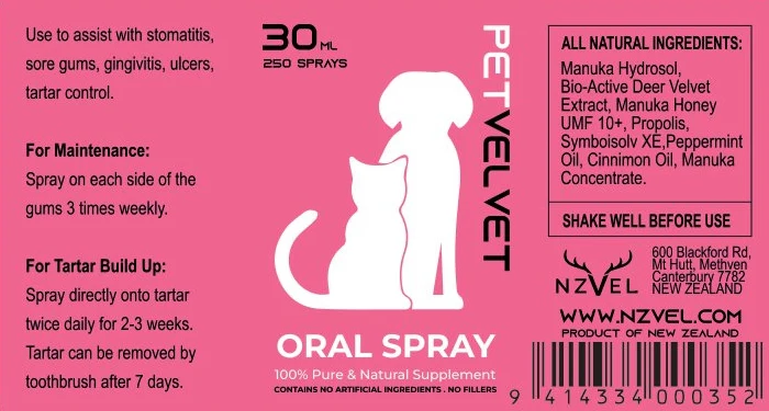 Label Pet oral spray